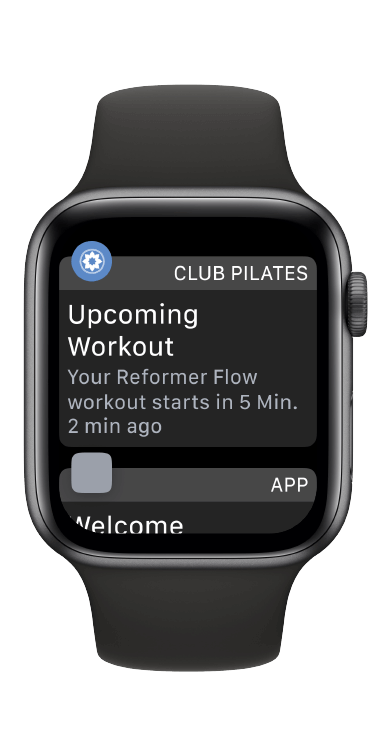 Apple watch displaying push notification