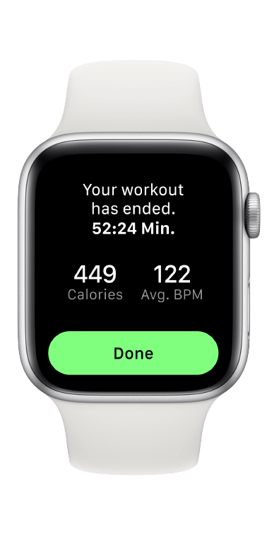 Apple watch displaying track your workout feature